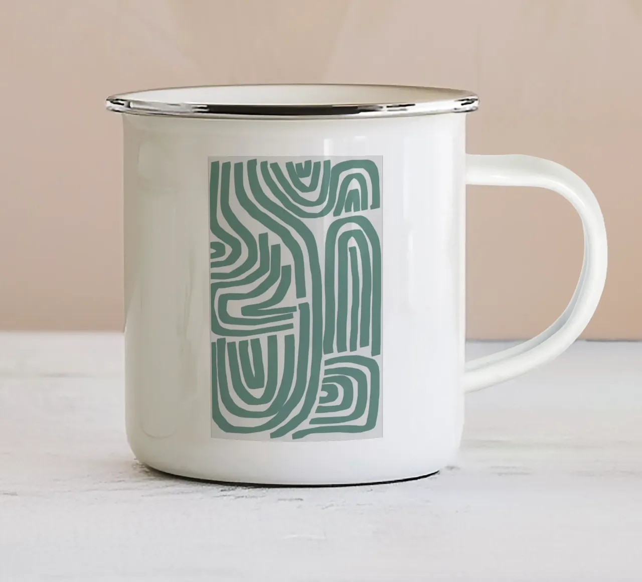 S & U verde acqua tazza in smalto da Little Dean