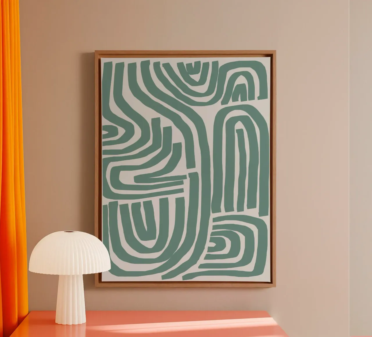 S & U verde acqua tela con Cornice a cassetta da Little Dean