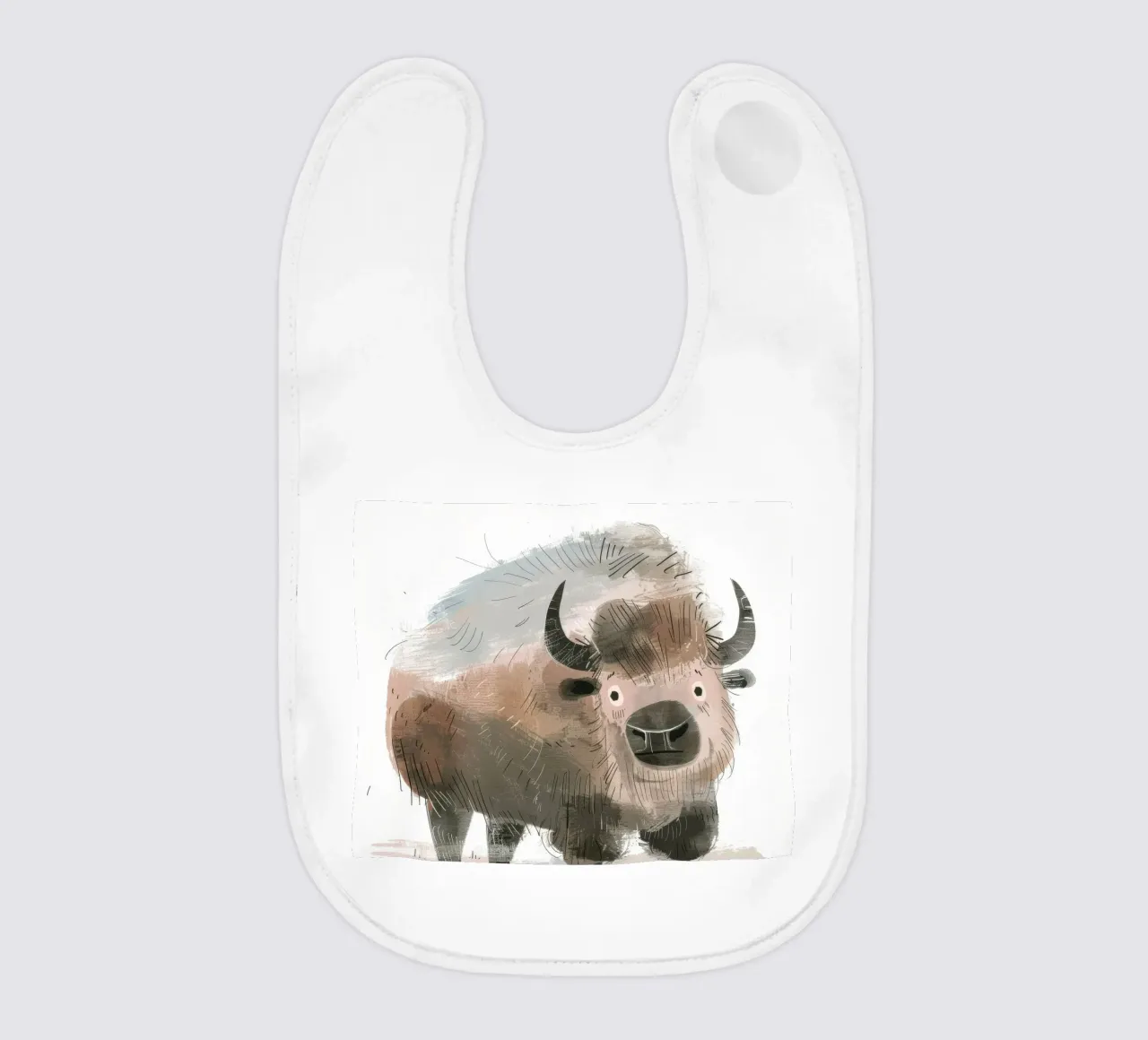 Illustrazione stilizzata di un bisonte bavaglino da DesignDoodle