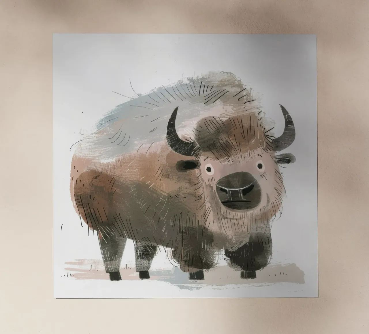 Illustrazione stilizzata di un bisonte pellicola backlit da DesignDoodle