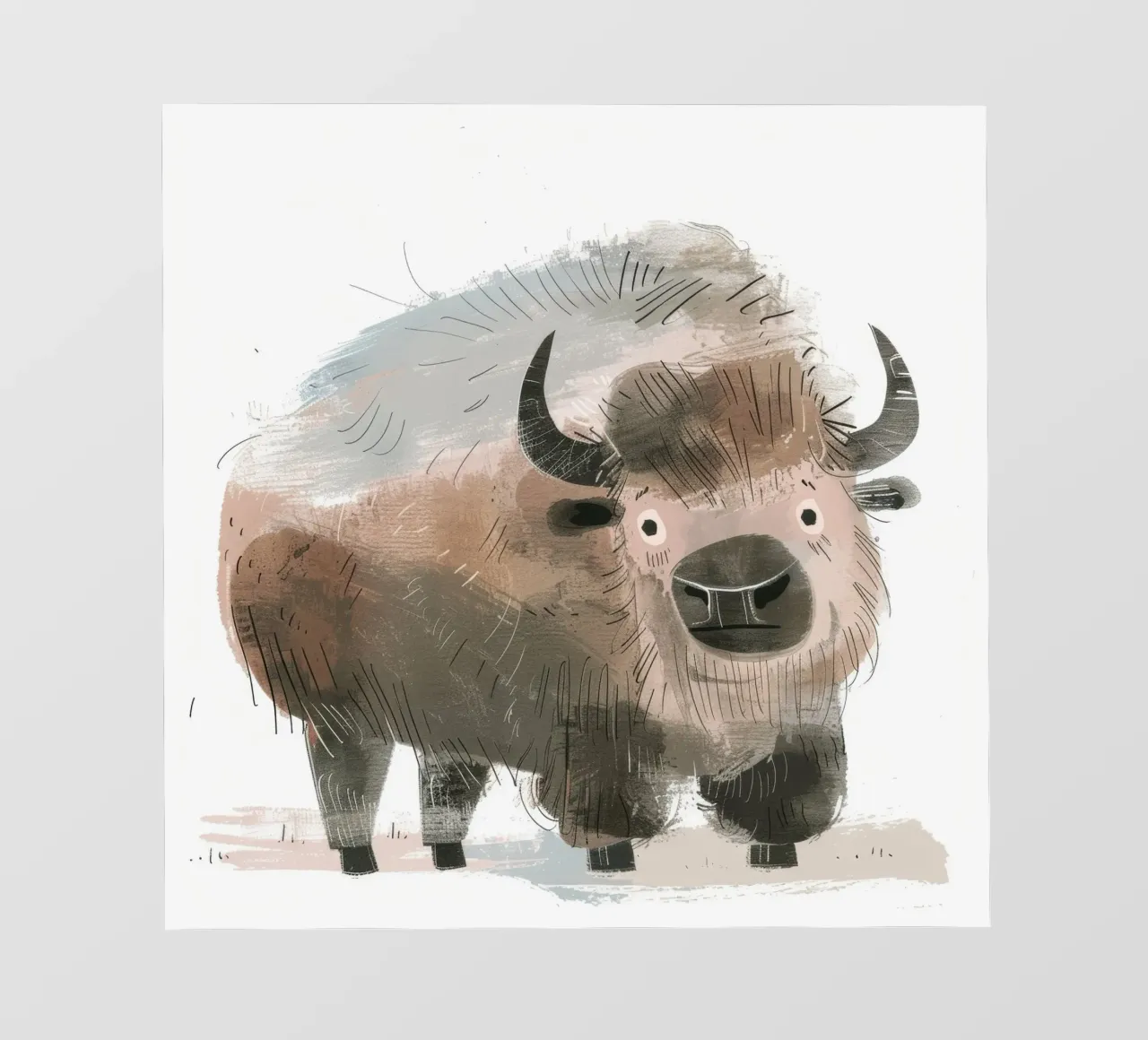 Illustrazione stilizzata di un bisonte telo in pvc da DesignDoodle
