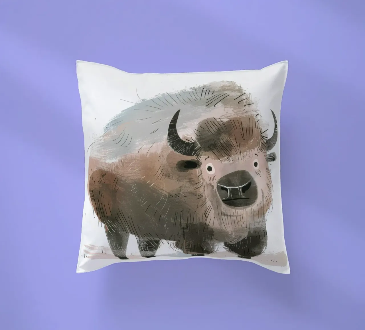 Illustrazione stilizzata di un bisonte cuscino da DesignDoodle