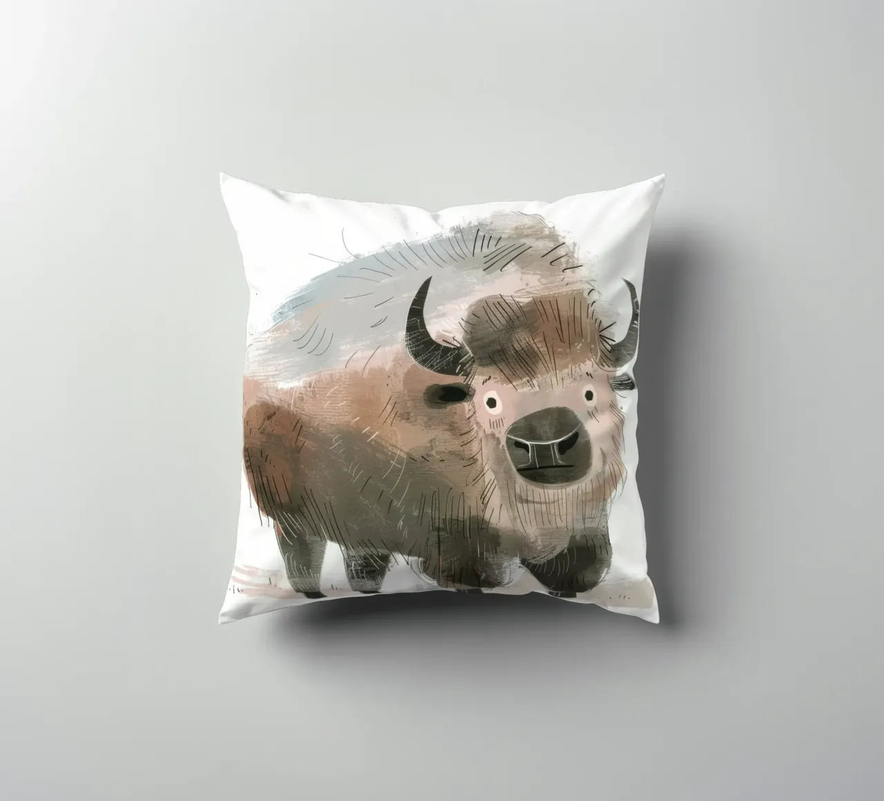 Illustrazione stilizzata di un bisonte cuscino da DesignDoodle