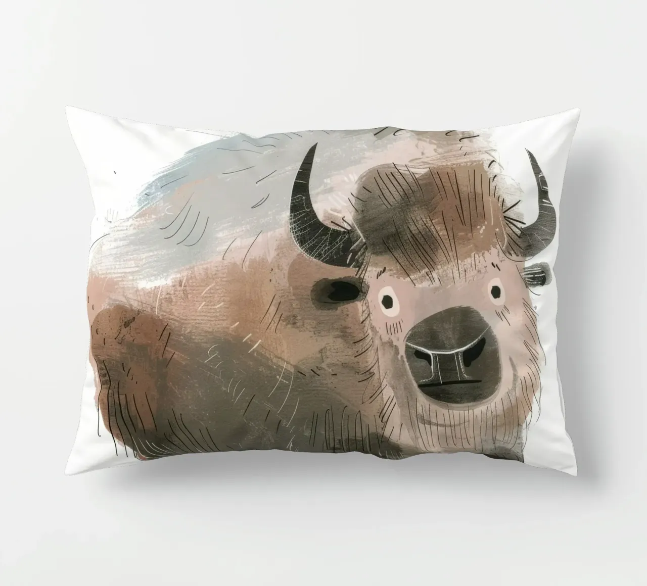 Illustrazione stilizzata di un bisonte cuscino da DesignDoodle