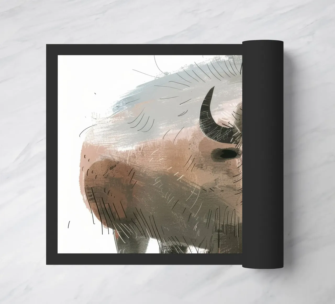 Illustrazione stilizzata di un bisonte zerbino da DesignDoodle