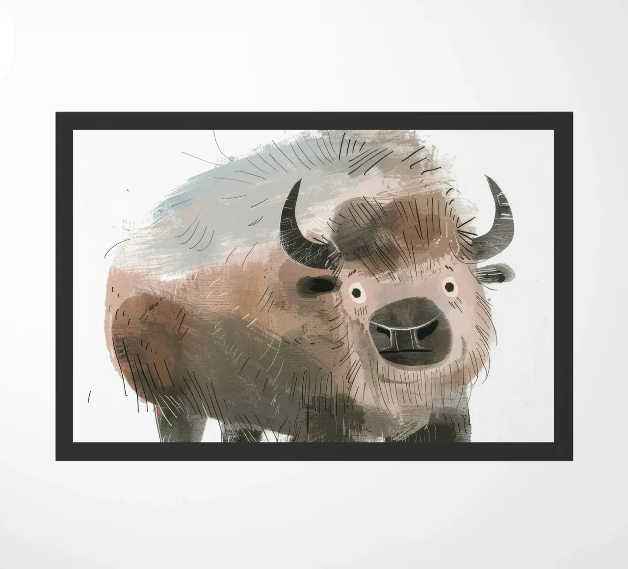 Illustrazione stilizzata di un bisonte zerbino da DesignDoodle