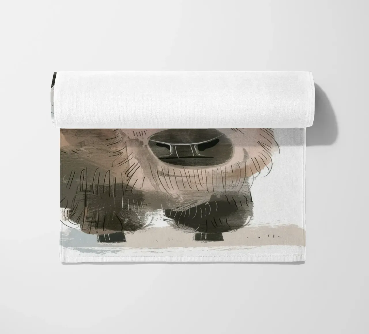 Gestileerde illustratie van een bizon strandhanddoek van DesignDoodle