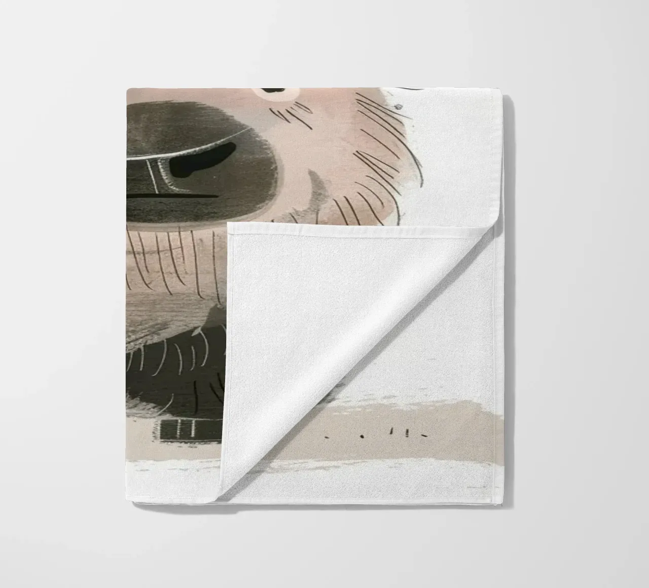 Gestileerde illustratie van een bizon strandhanddoek van DesignDoodle