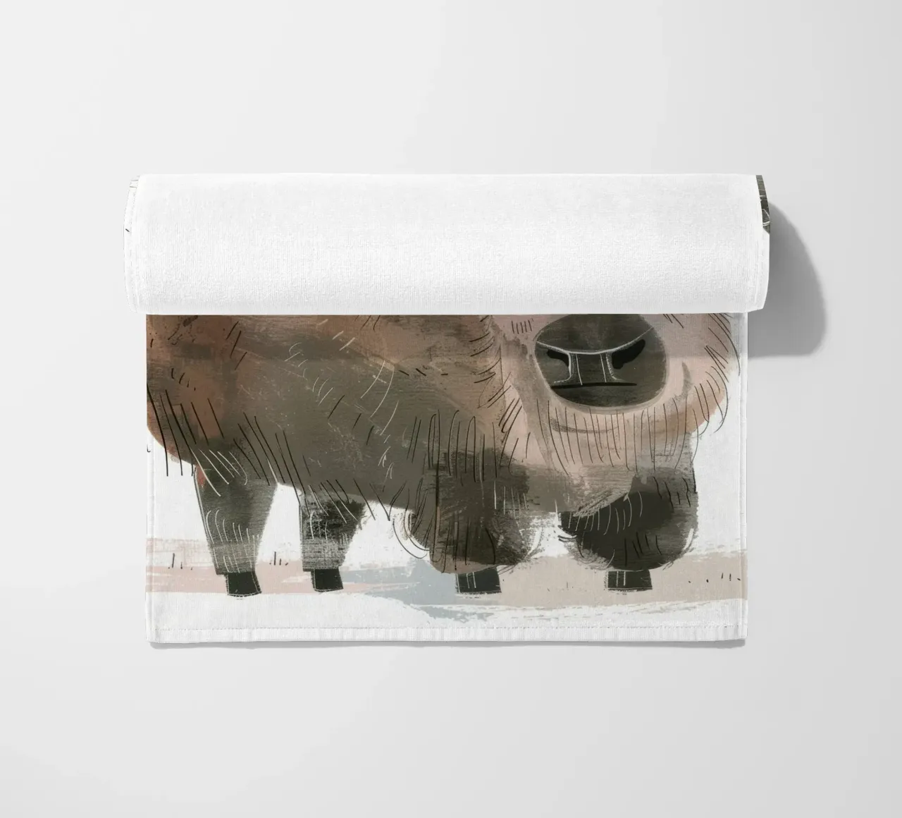 Gestileerde illustratie van een bizon strandhanddoek van DesignDoodle