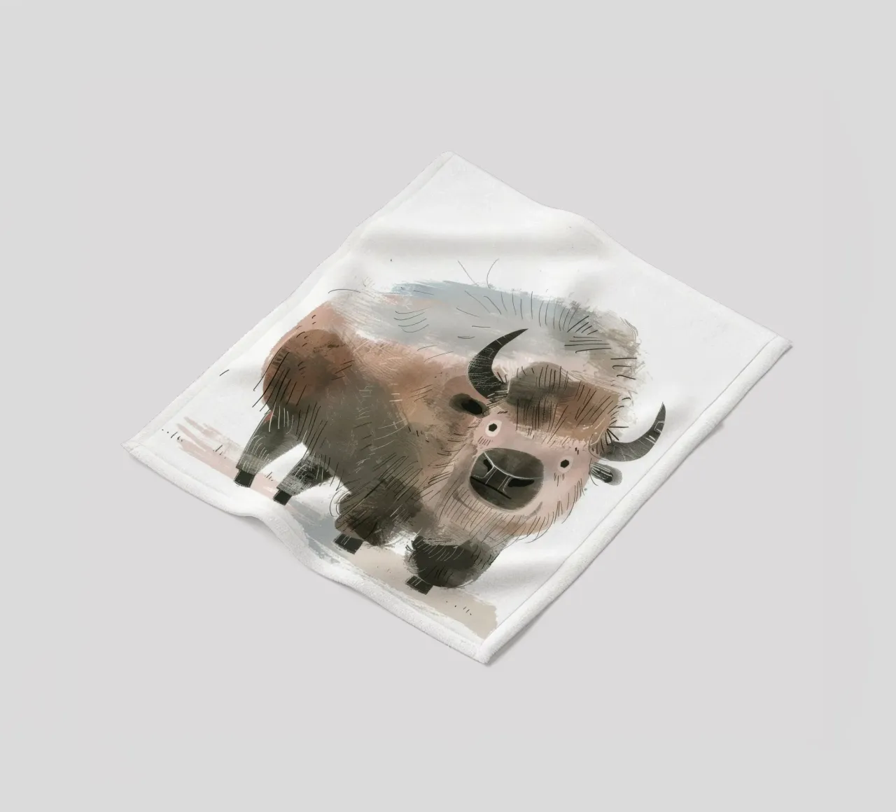 Illustrazione stilizzata di un bisonte coperta in pile da DesignDoodle