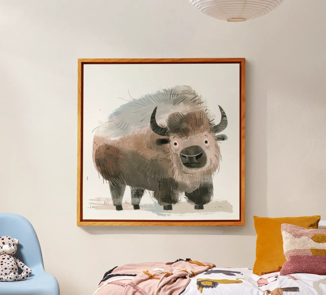 Illustrazione stilizzata di un bisonte plexiglass da DesignDoodle