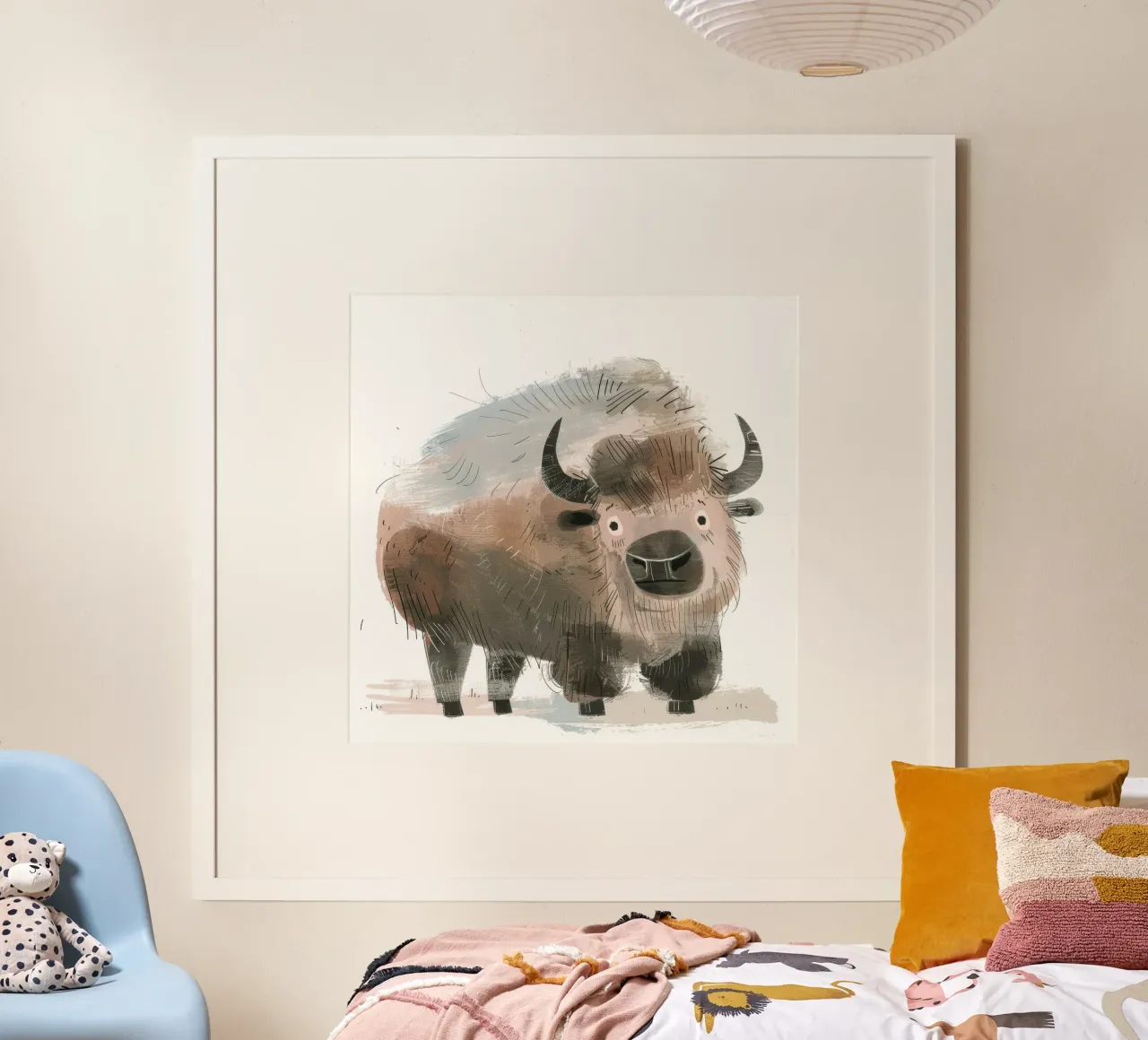 Gestileerde illustratie van een bizon poster van DesignDoodle