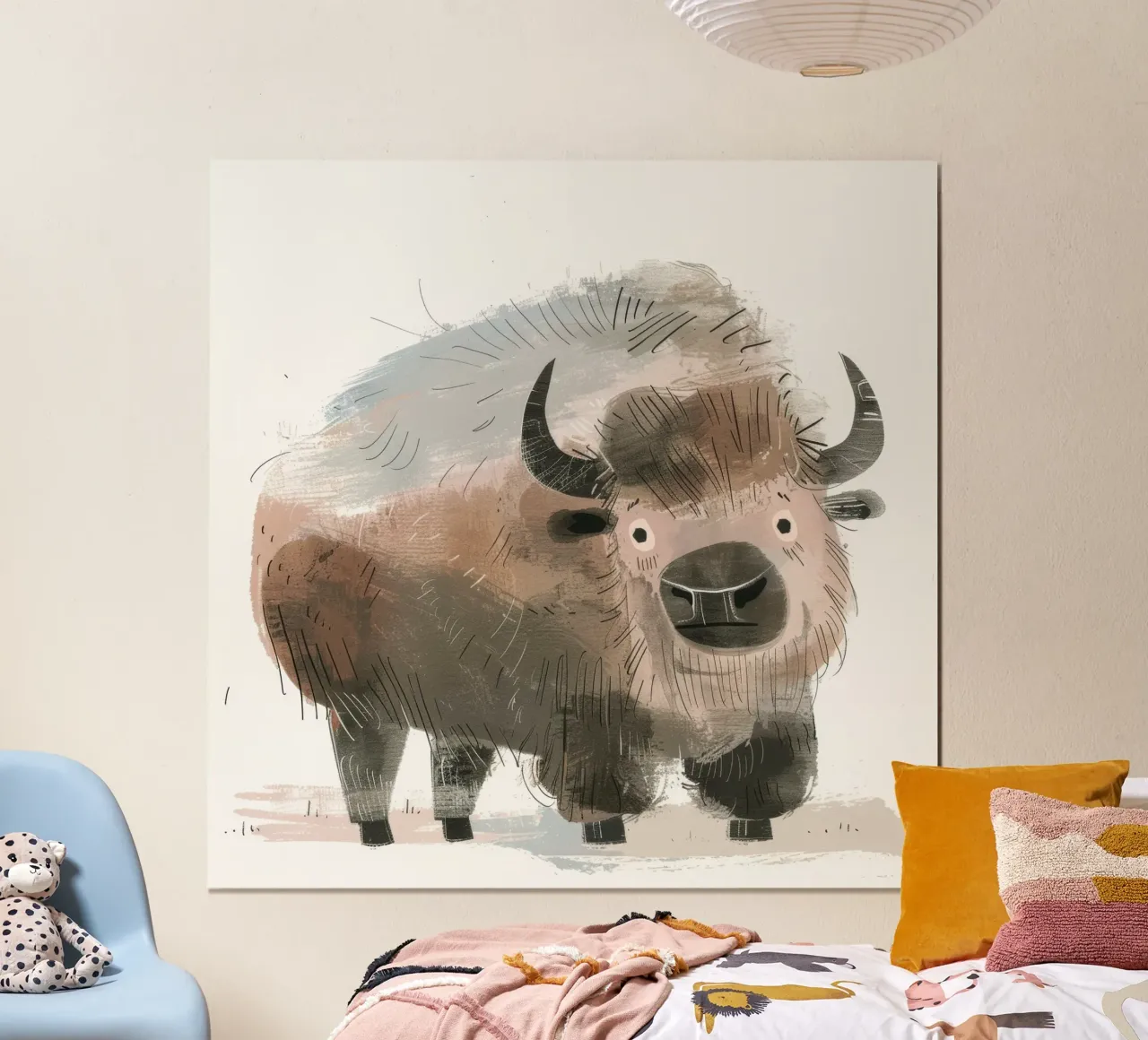 Gestileerde illustratie van een bizon poster van DesignDoodle