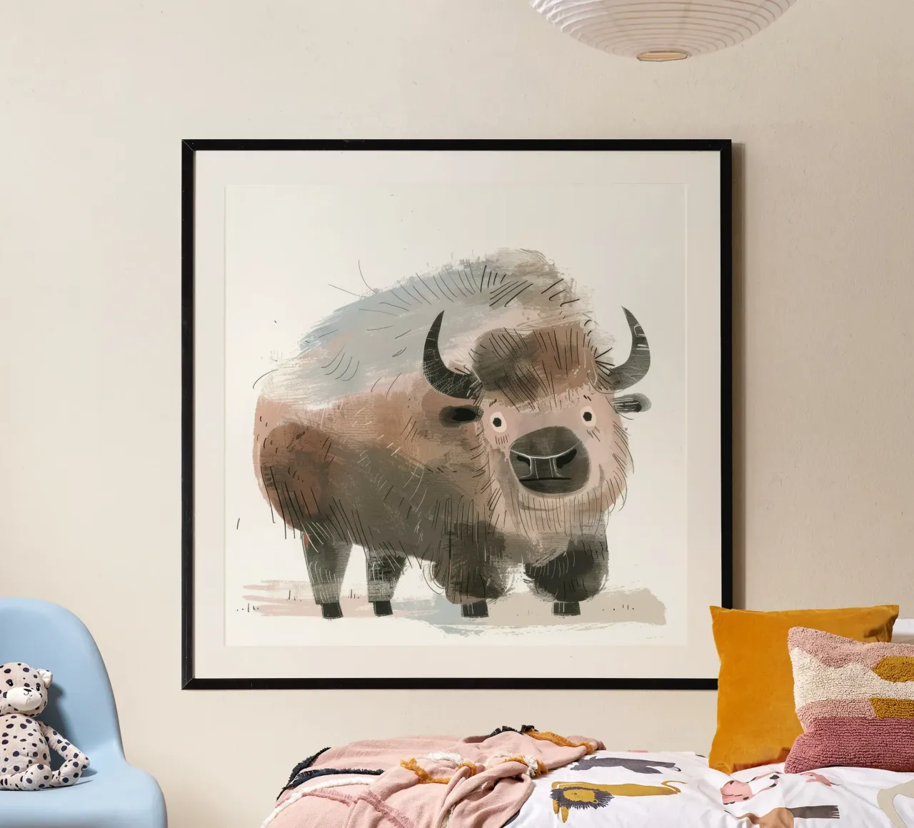 Gestileerde illustratie van een bizon poster van DesignDoodle