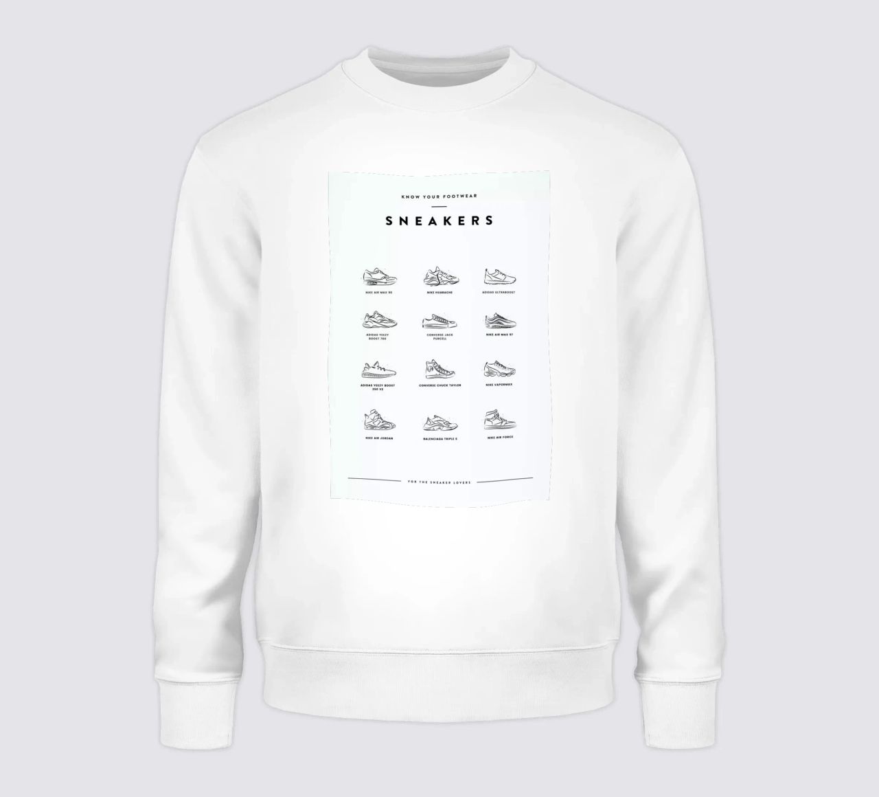 Sneaker Chart sweatshirt by daylight design studio