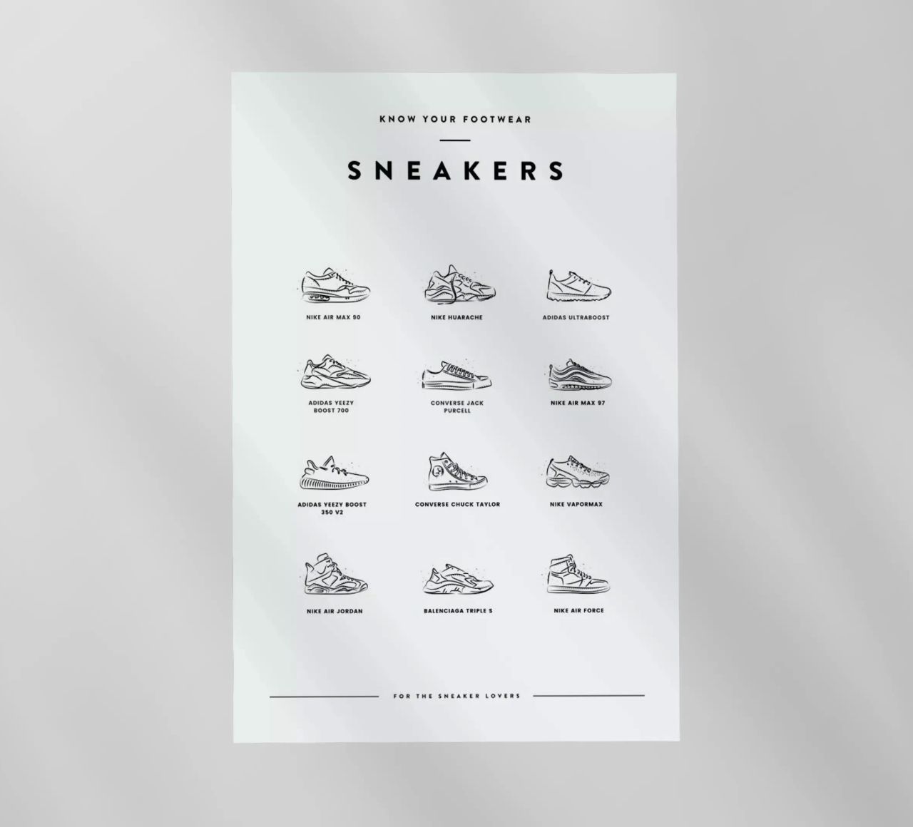 Sneaker Chart pellicola backlit da daylight design studio