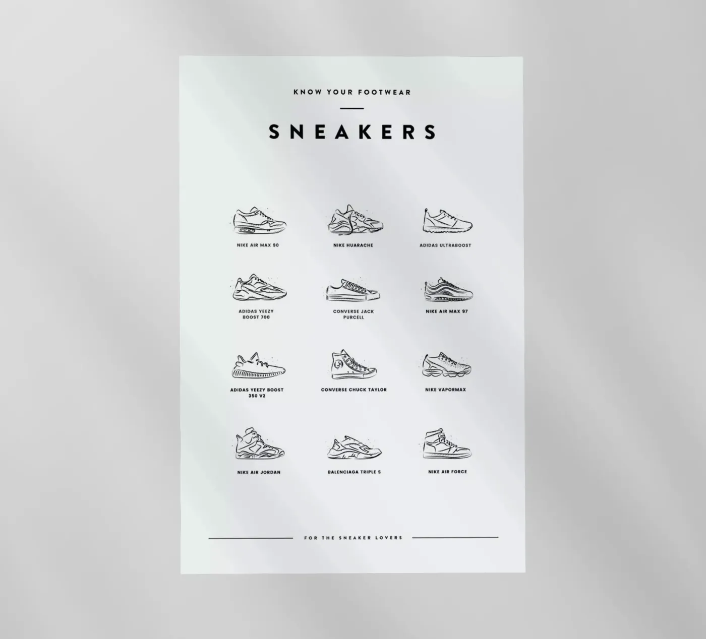 Sneaker Chart pellicola backlit da daylight design studio