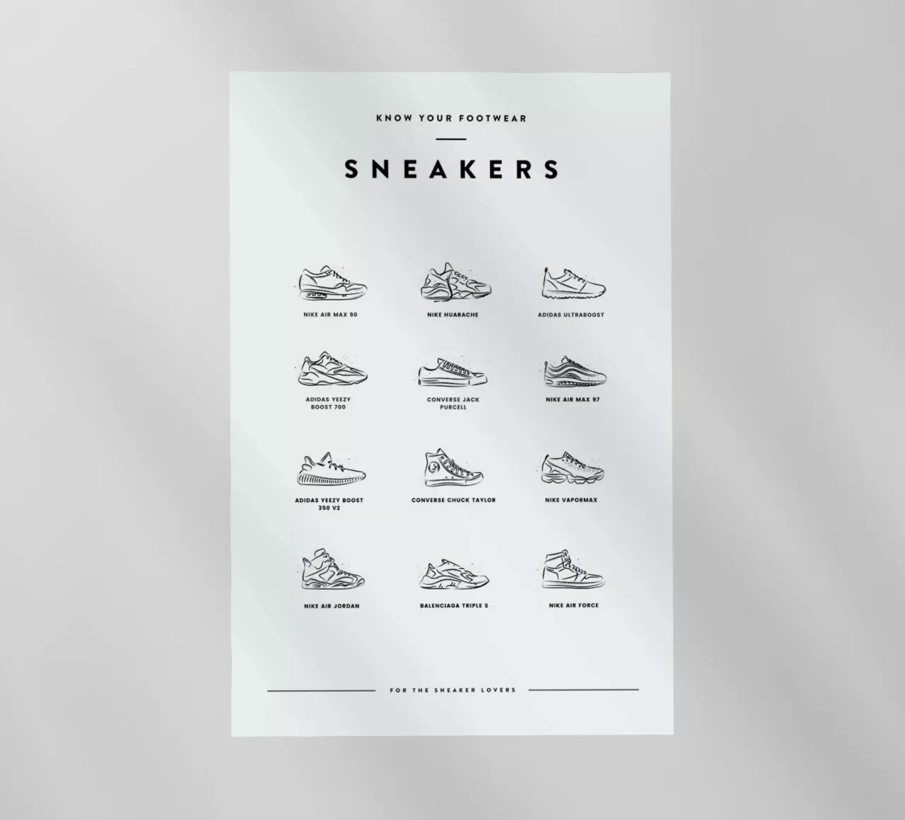 Sneaker Chart pellicola backlit da daylight design studio