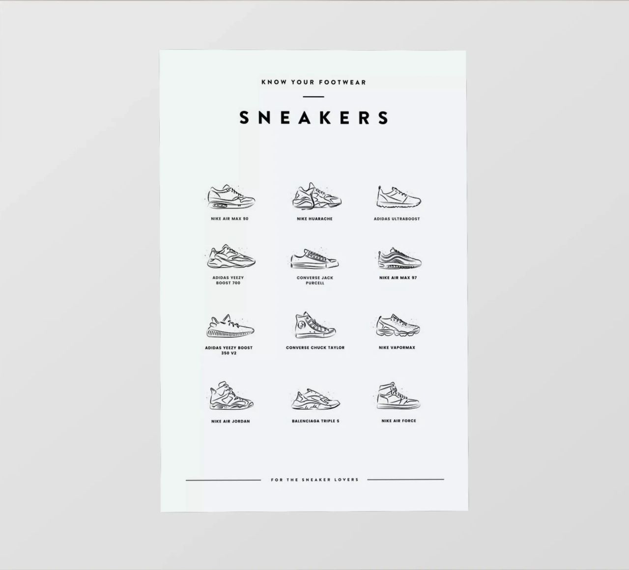 Sneaker Chart pellicola backlit da daylight design studio
