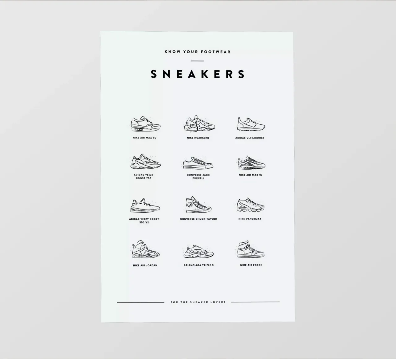 Sneaker Chart pellicola backlit da daylight design studio