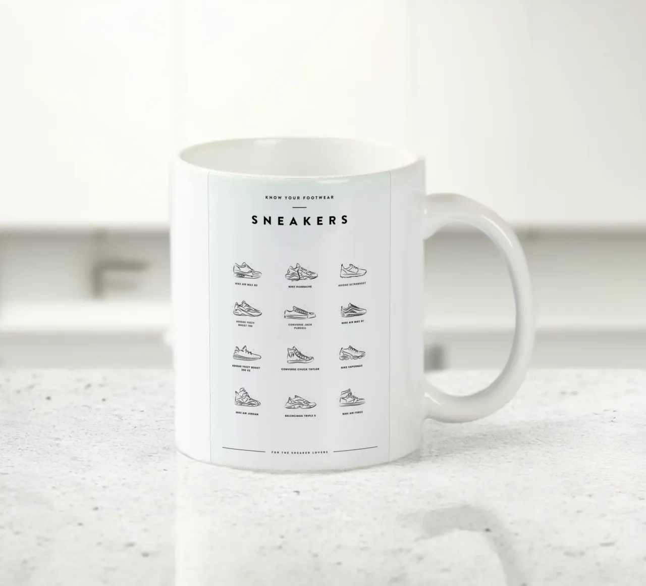 Sneaker Chart ceramic mug by daylight design studio
