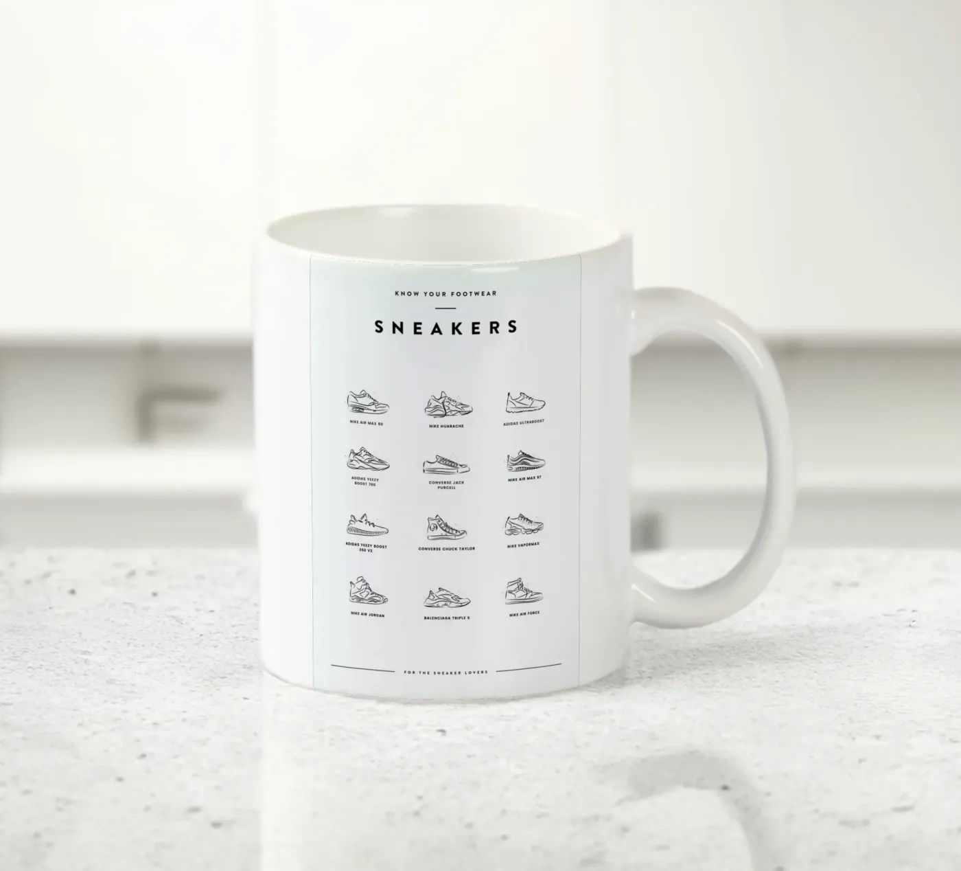 Sneaker Chart ceramic mug by daylight design studio