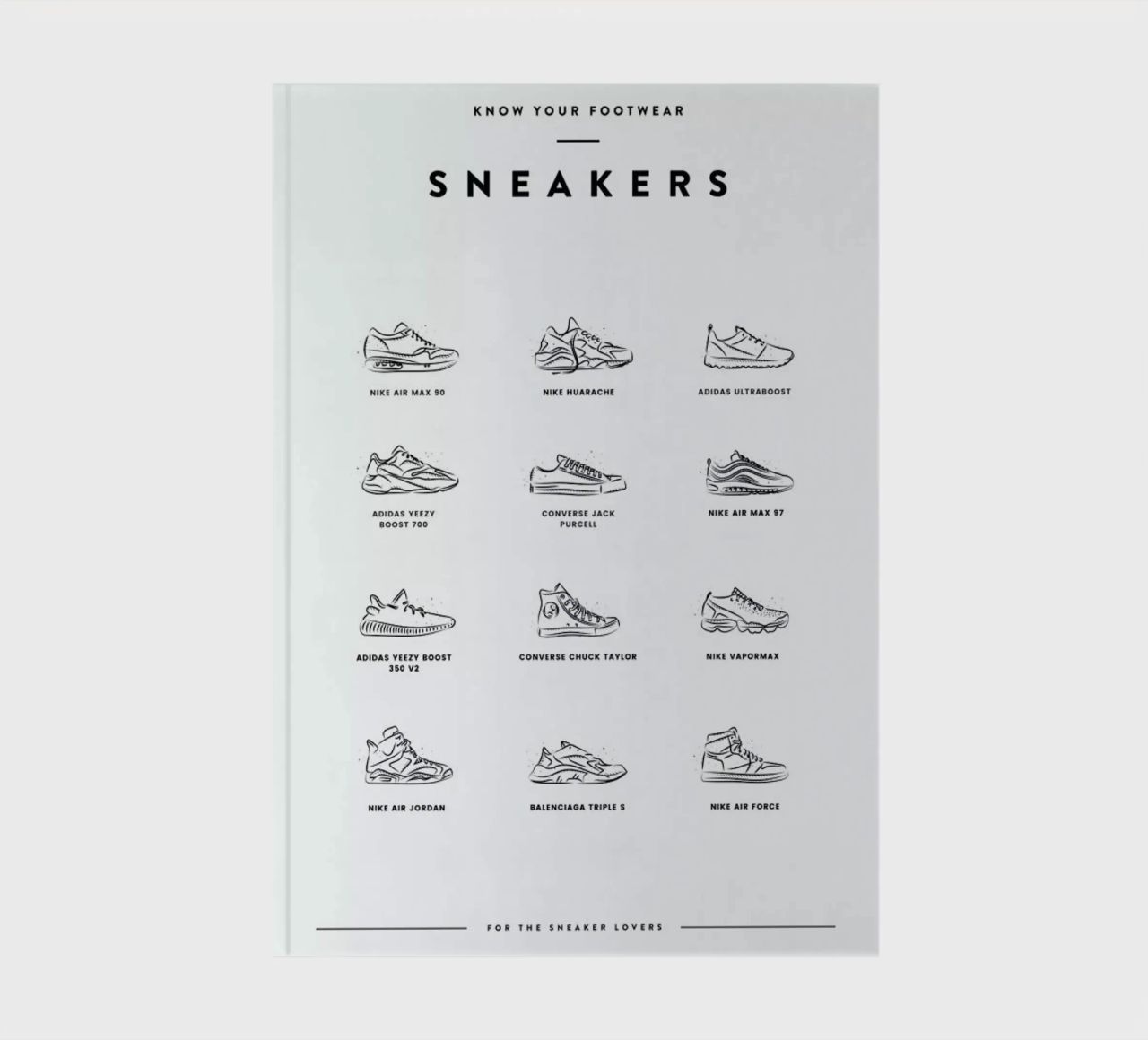 Sneaker Chart notebook by daylight design studio