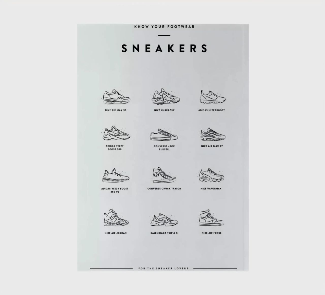 Sneaker Chart notebook by daylight design studio