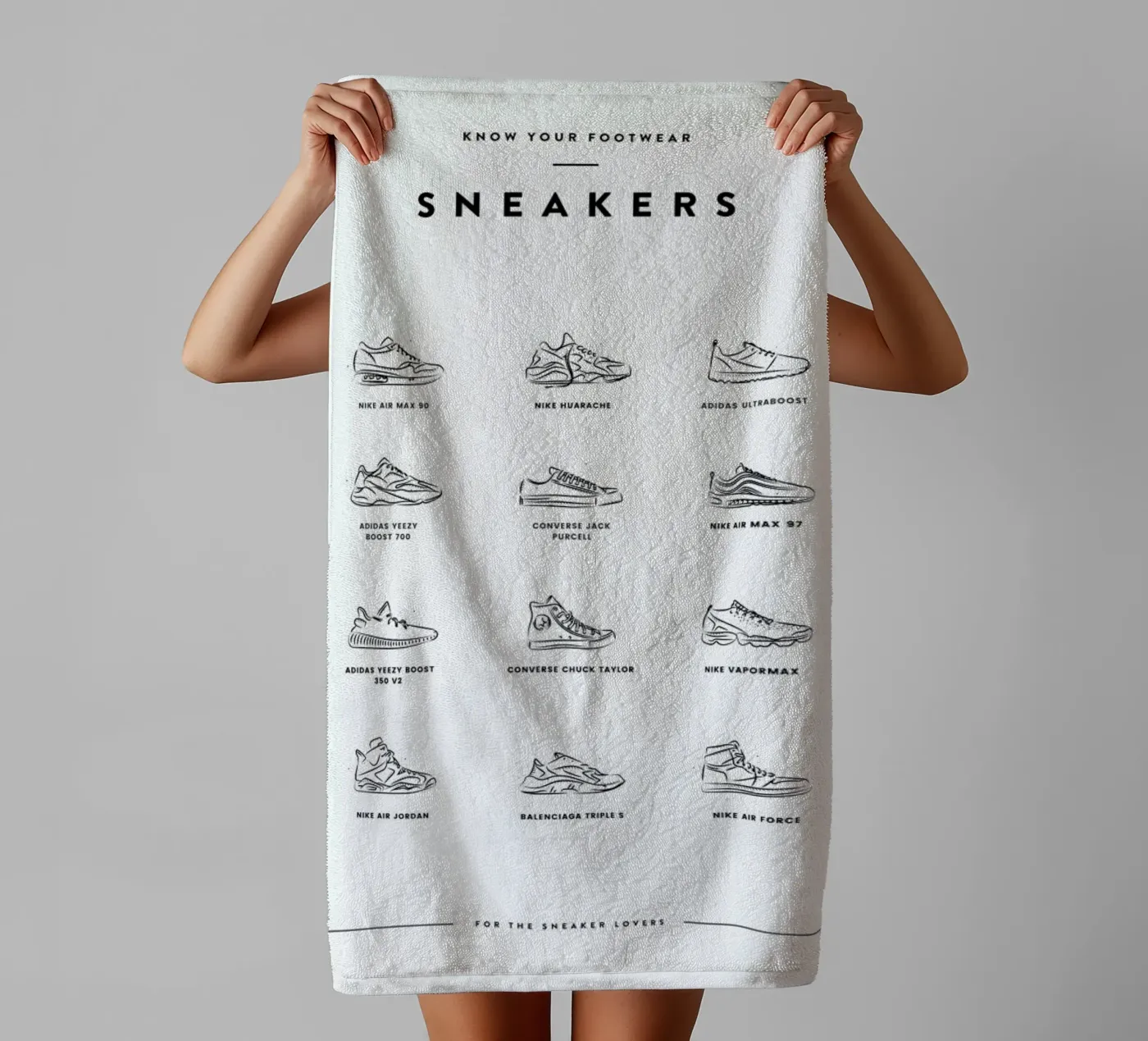 Sneaker Chart towel by daylight design studio