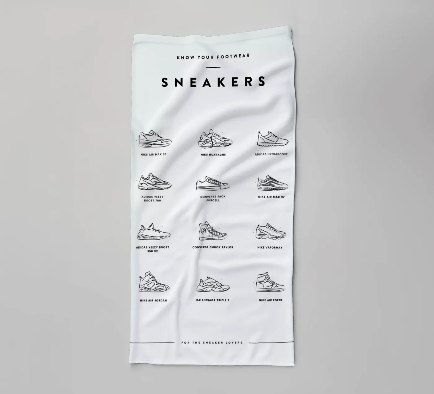 Sneaker Chart towel by daylight design studio