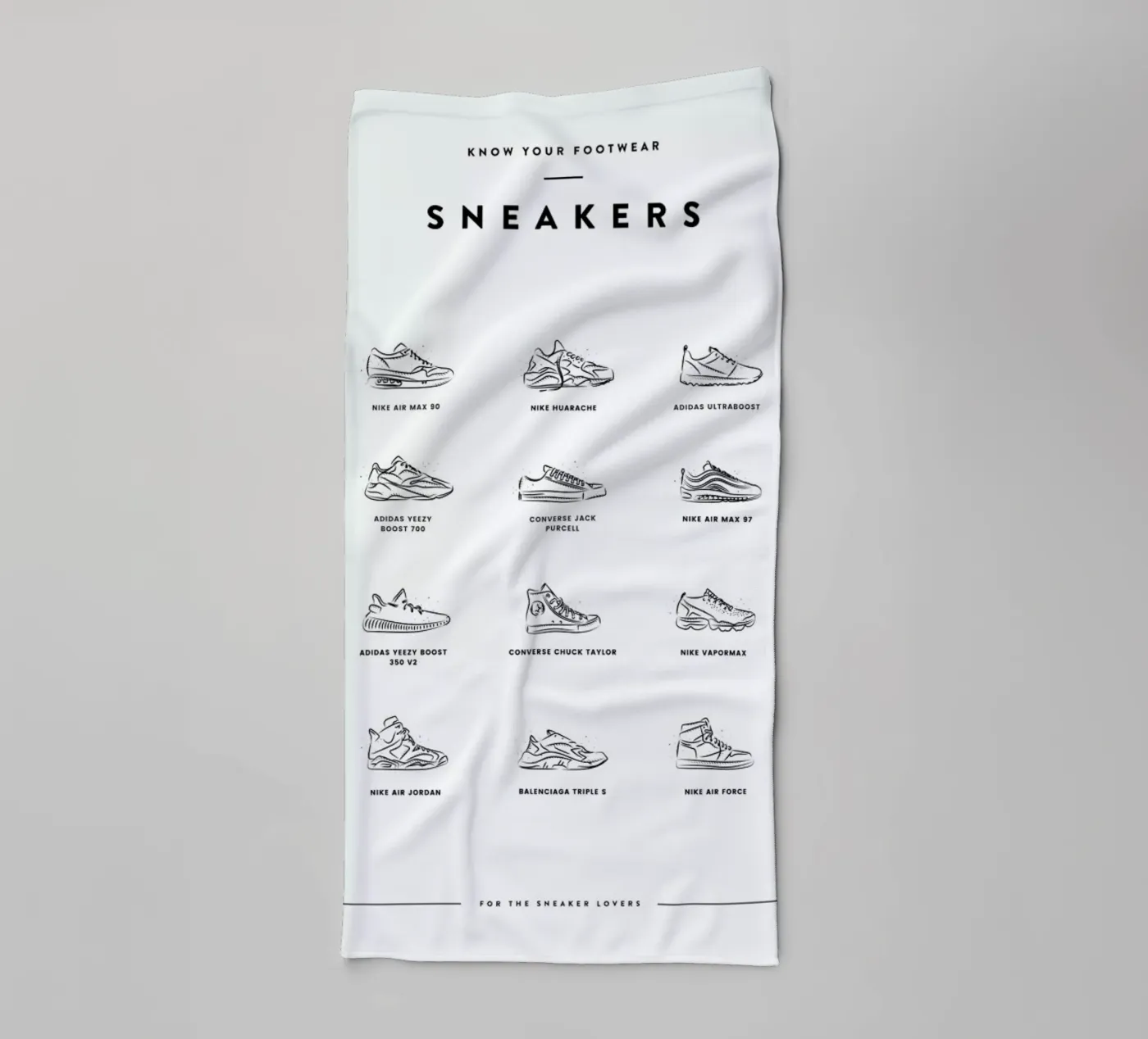 Sneaker Chart badhanddoek van daylight design studio