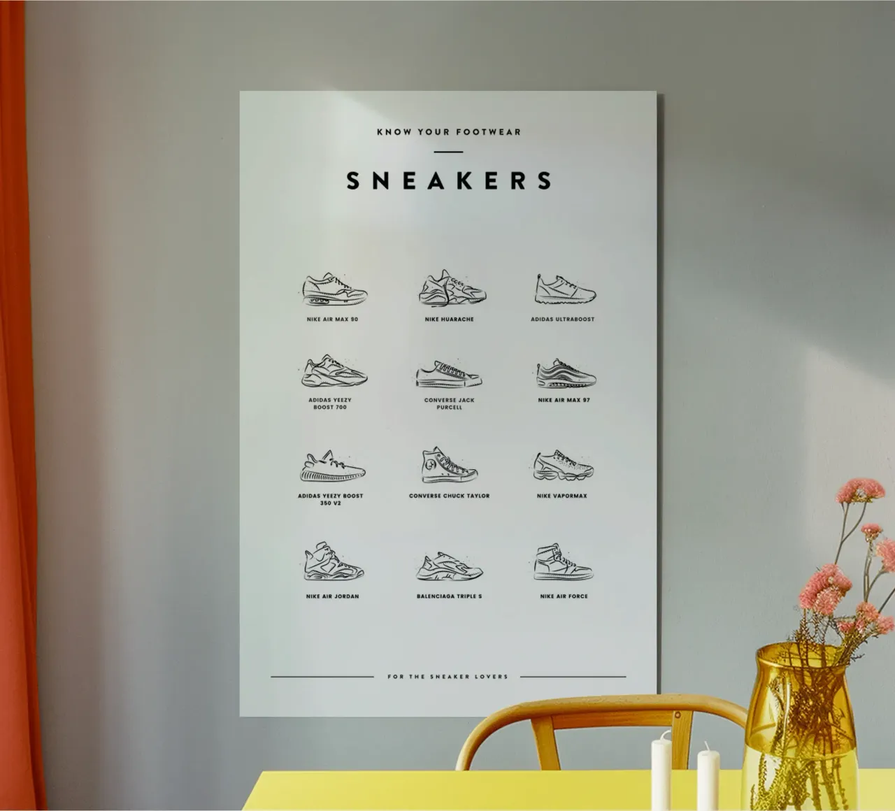 Sneaker Chart alluminio dibond da daylight design studio