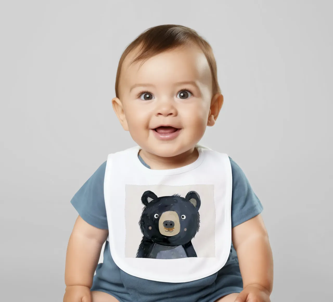 Illustrazione stilizzata di un cucciolo di orso nero 2 bavaglino da DesignDoodle