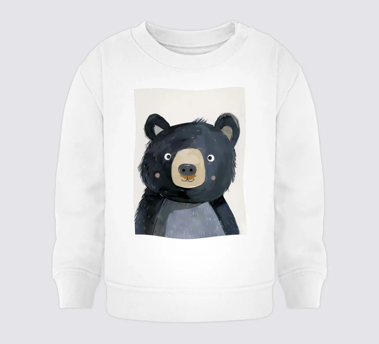 Illustrazione stilizzata di un cucciolo di orso nero 2 felpa neonato da DesignDoodle