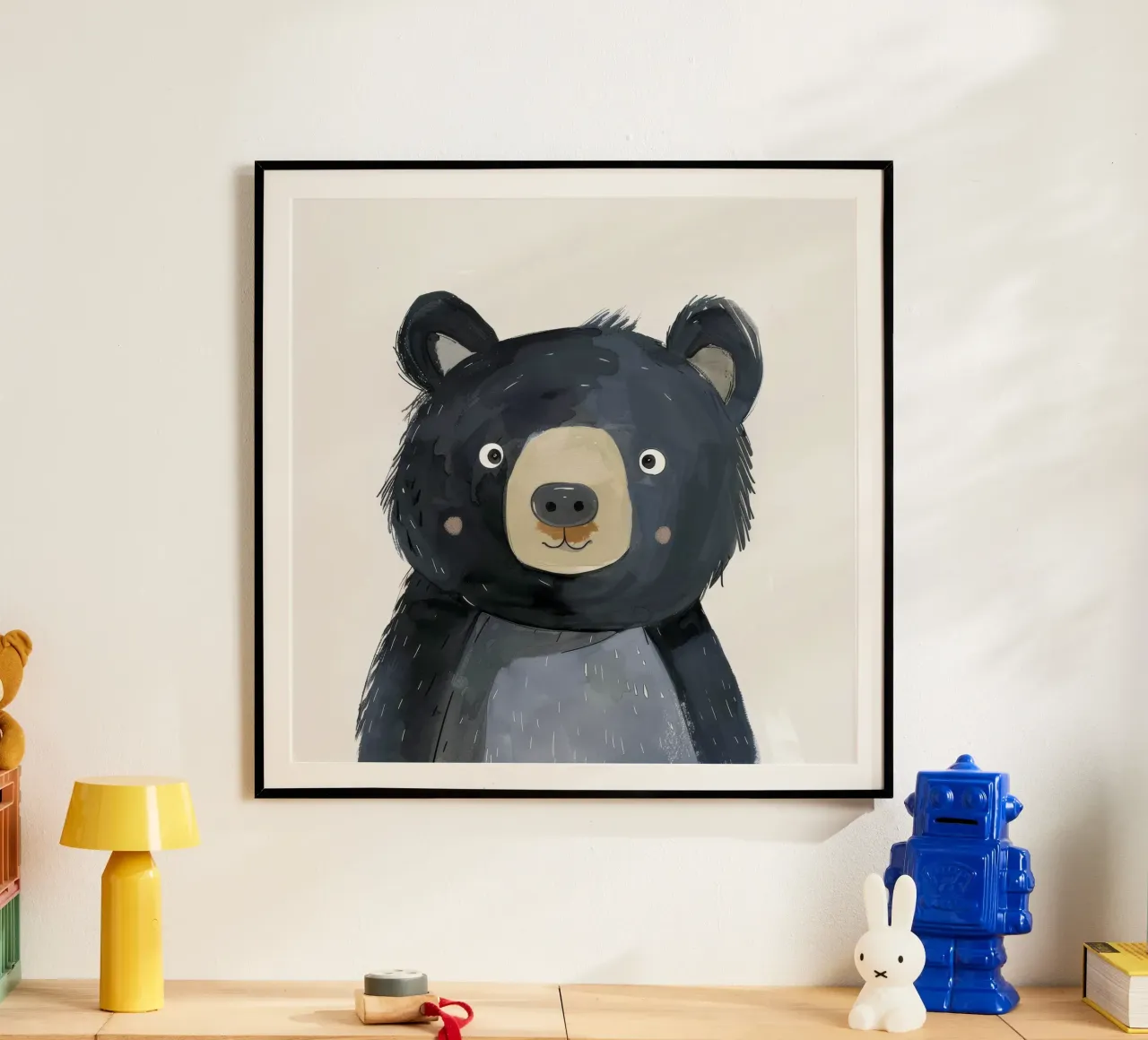 Illustrazione stilizzata di un cucciolo di orso nero 2 carta hahnemühle da DesignDoodle