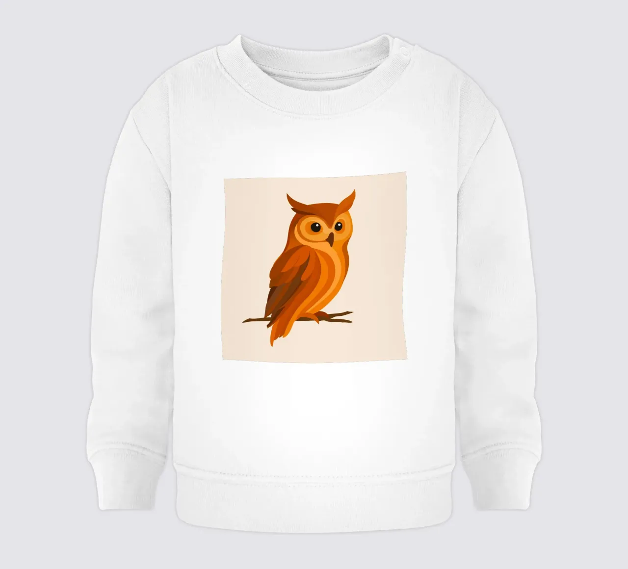 Eule in Orangetönen – Ausdrucksstarker Waldvogel Baby Sweatshirt von namosh