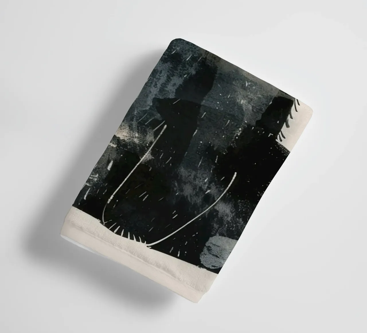 Illustrazione stilizzata di un orso nero in attesa di cibo asciugamano da bagno da DesignDoodle