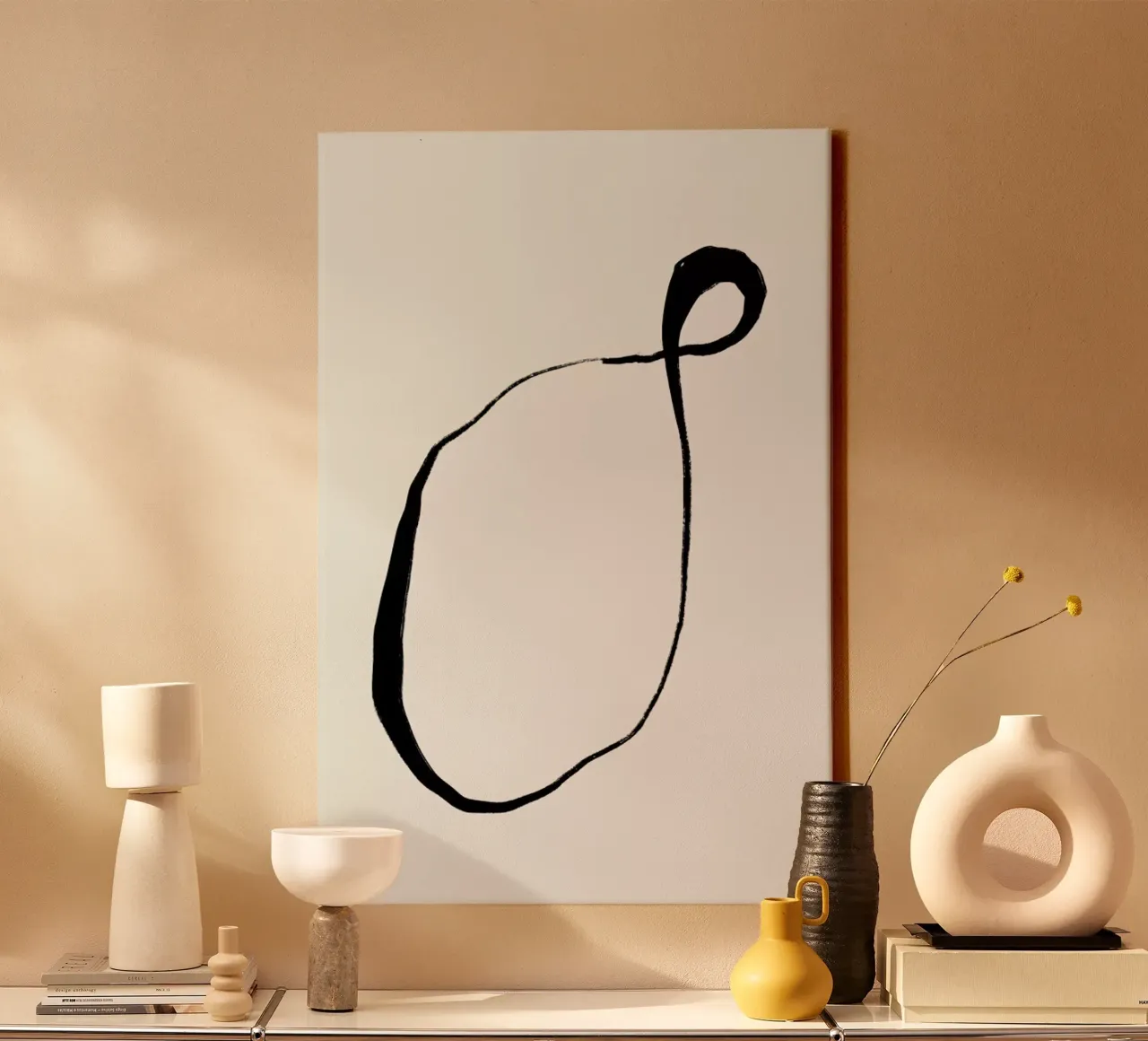 Twine 2 tela con Cornice a cassetta da Graphite