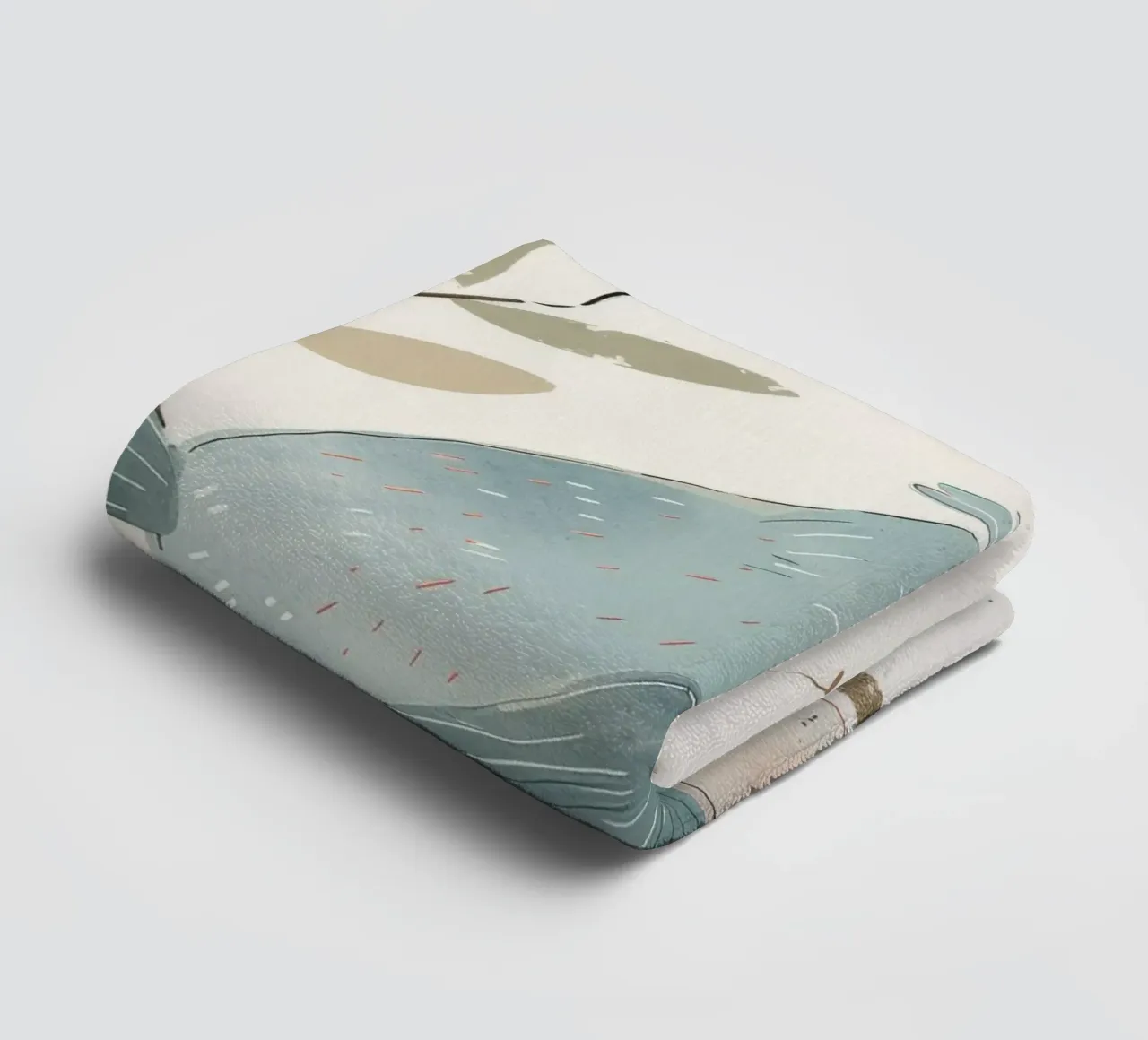 Stilisierte Illustration eines blauen Vogels auf einem Zweig mit Zweig Handtuch von DesignDoodle