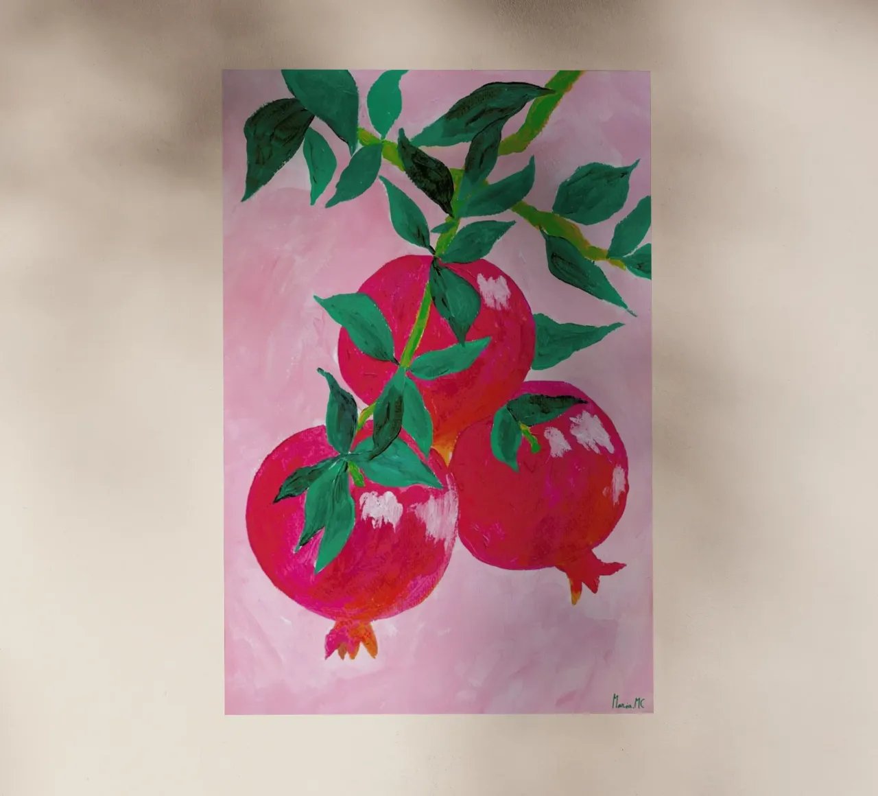 A Pomegranate In Its Tree pellicola backlit da Berserk Prints by Maria M.C.