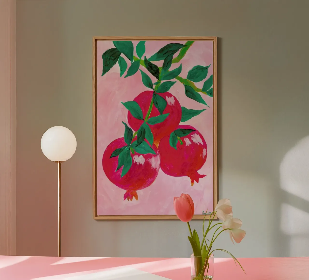 A Pomegranate In Its Tree alluminio dibond da Berserk Prints by Maria M.C.