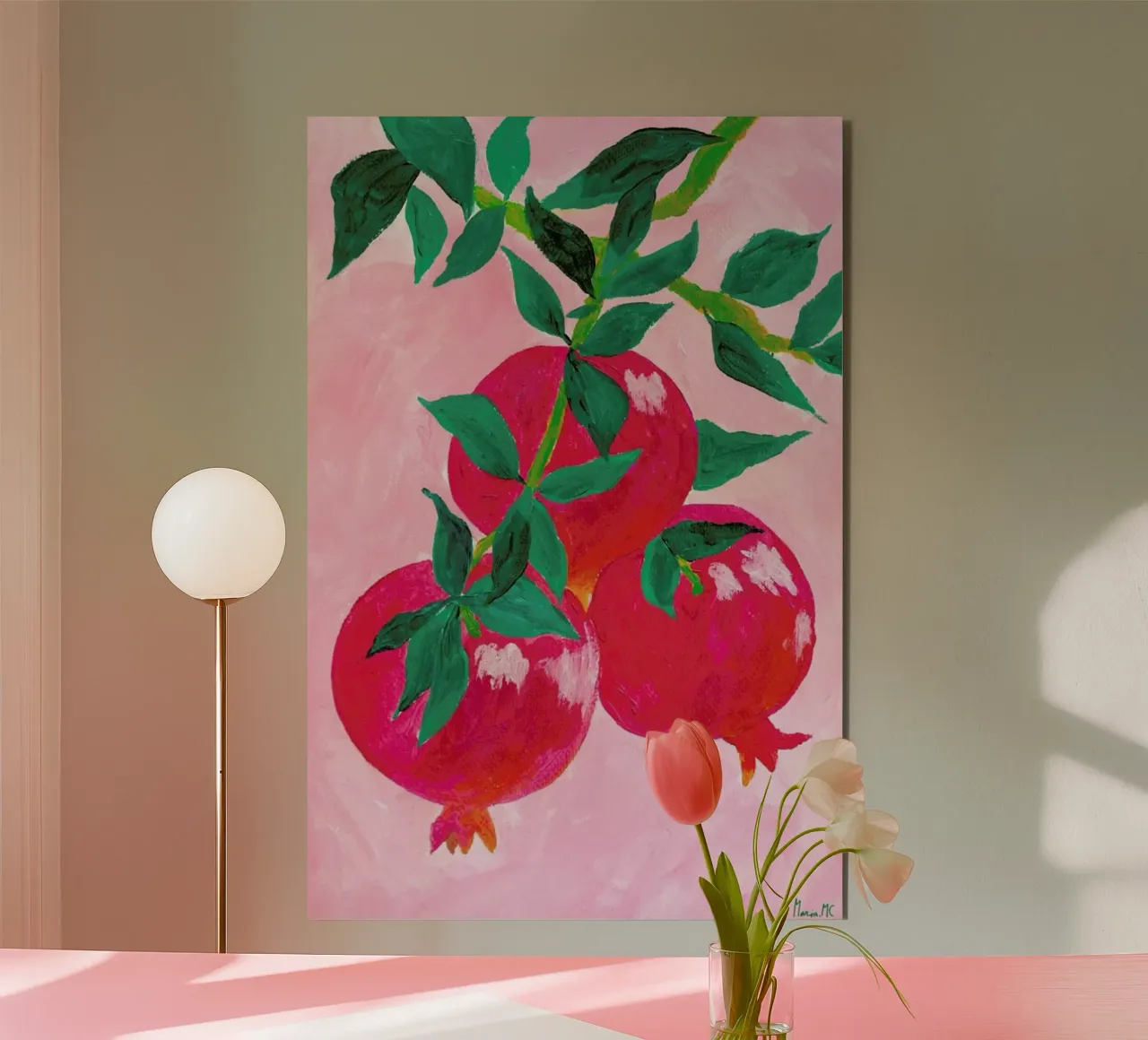 A Pomegranate In Its Tree alluminio dibond da Berserk Prints by Maria M.C.