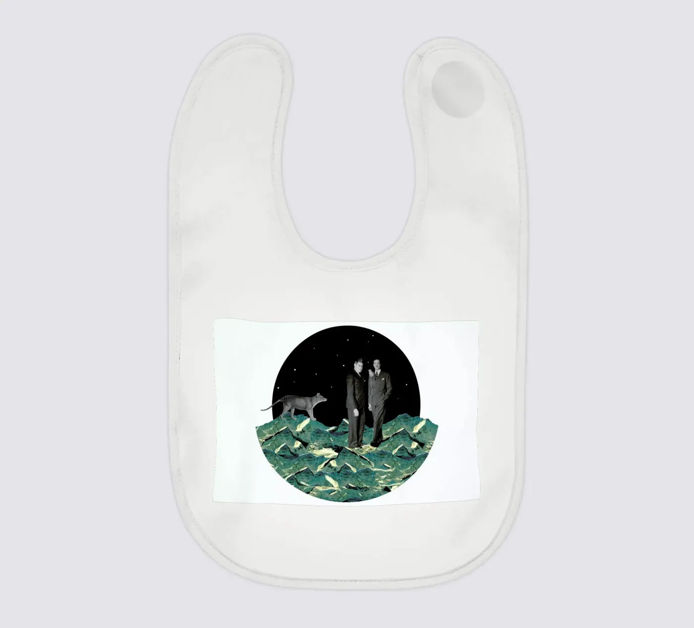 Space baby slabbetje van The Gently Unfurling Sneak