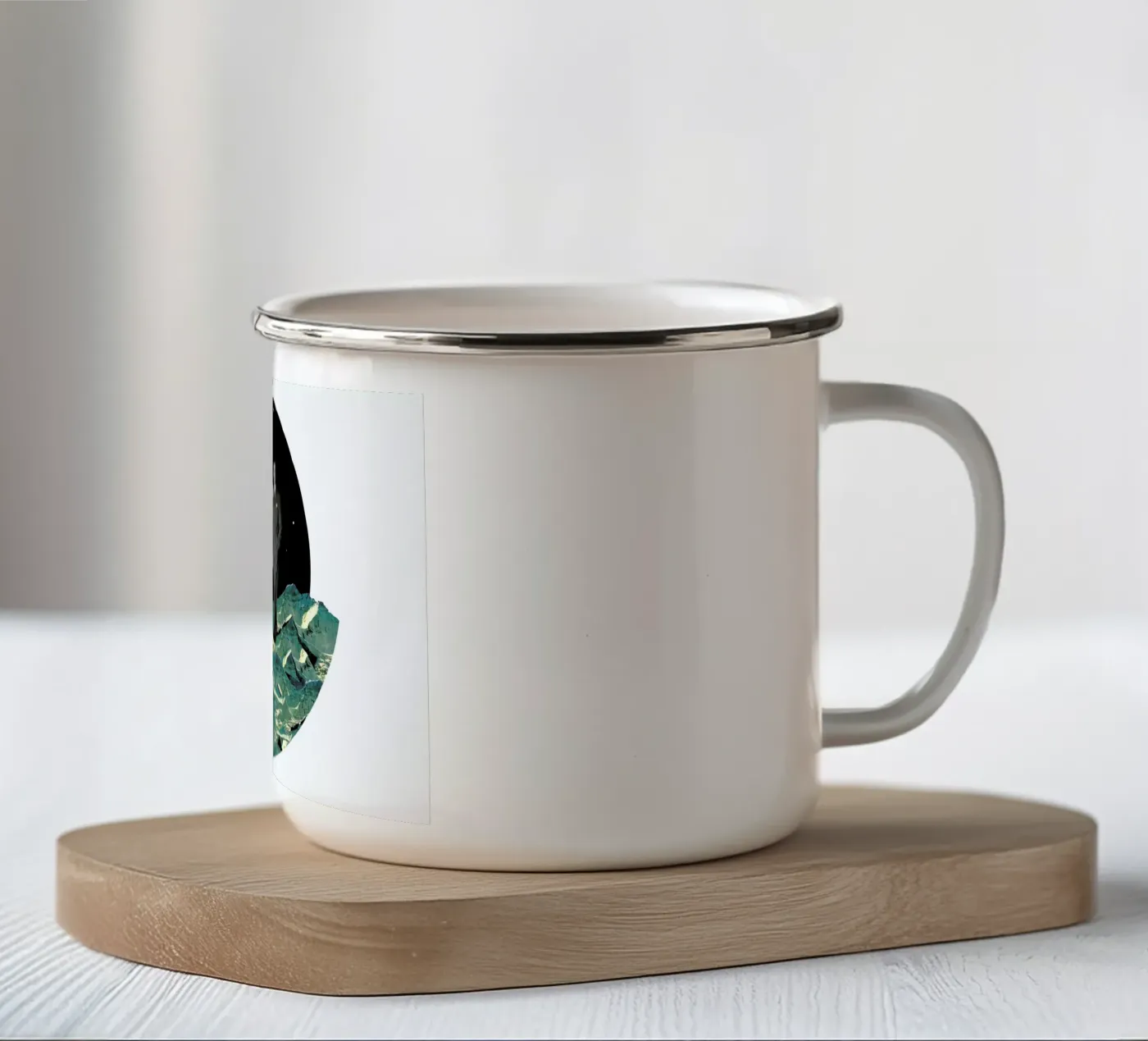 Space enamel mug by The Gently Unfurling Sneak