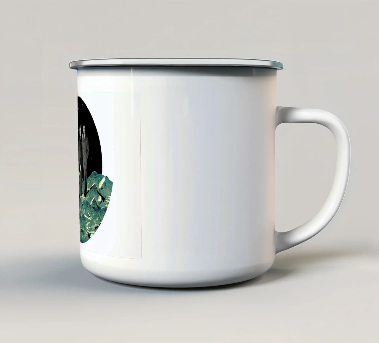 Space tazza in smalto da The Gently Unfurling Sneak