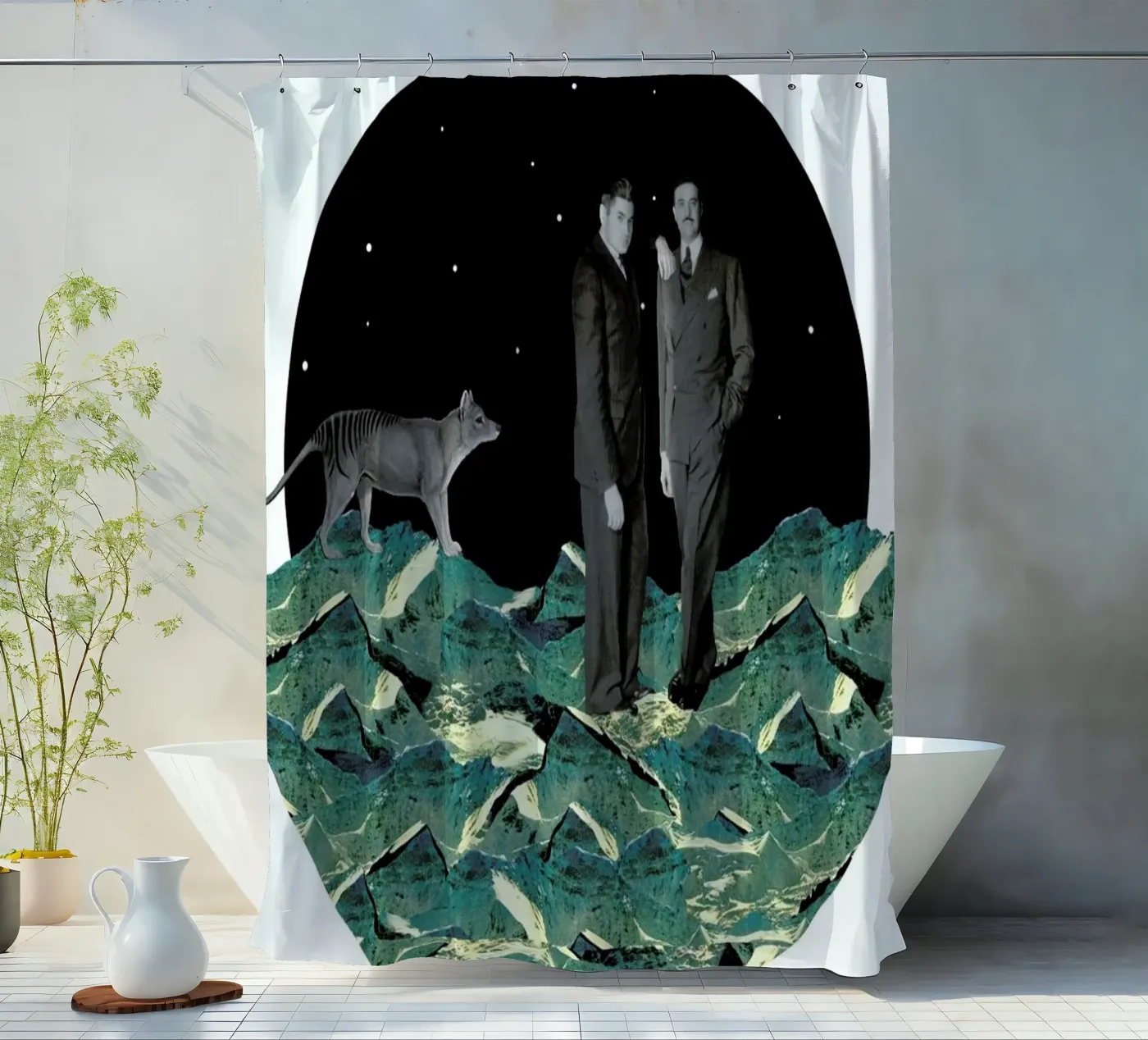 Space Duschvorhang von The Gently Unfurling Sneak