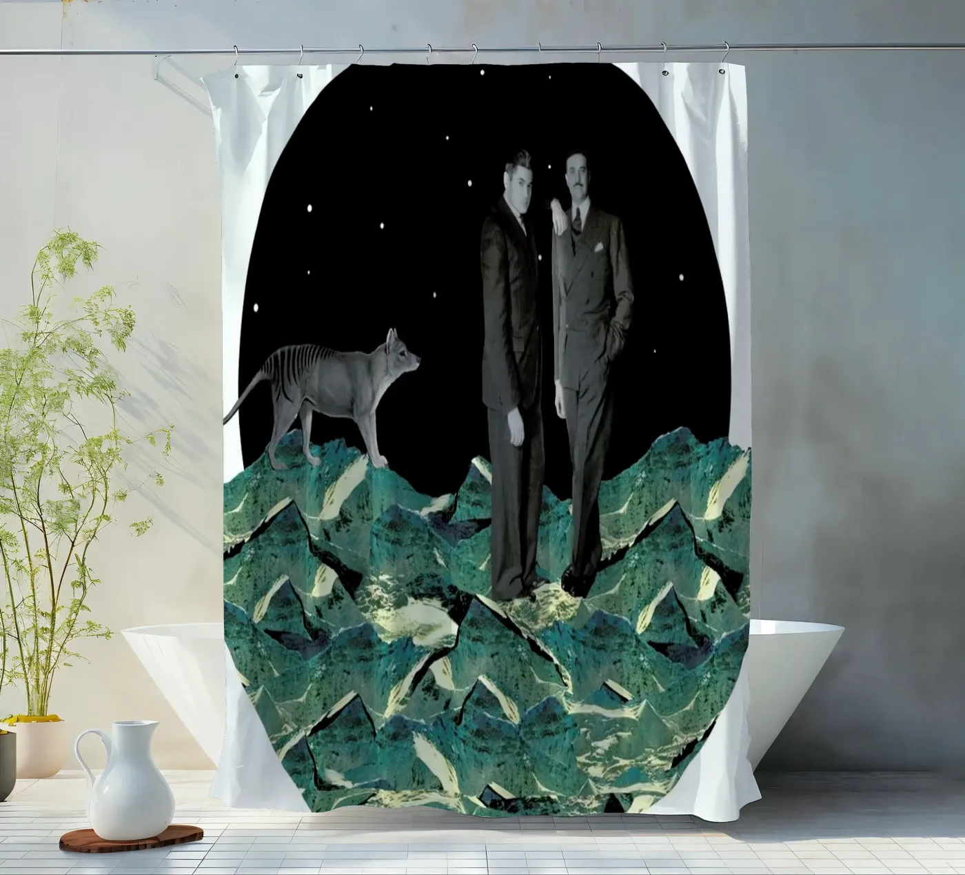 Space Duschvorhang von The Gently Unfurling Sneak