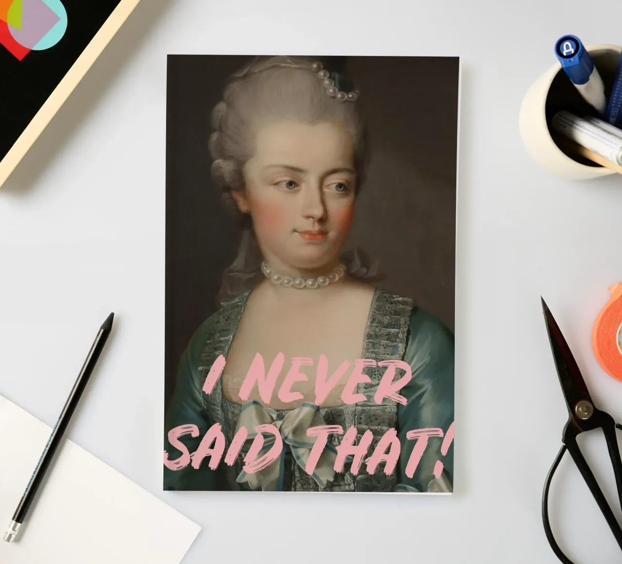 Marie-Antoinette Portrait with Text notebook by GraceDigitalArtCo