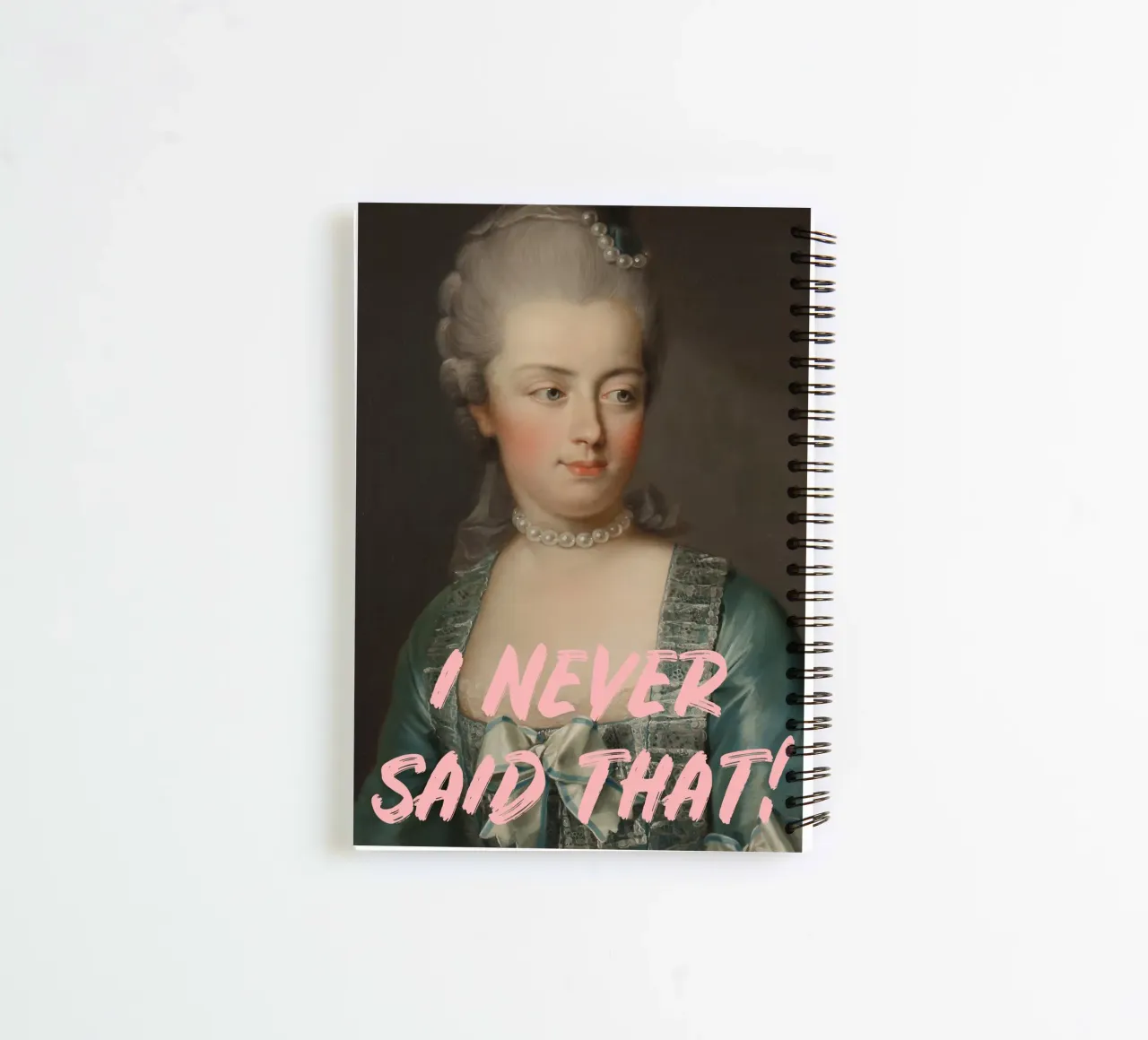Marie-Antoinette Portrait with Text spiral notebook by GraceDigitalArtCo