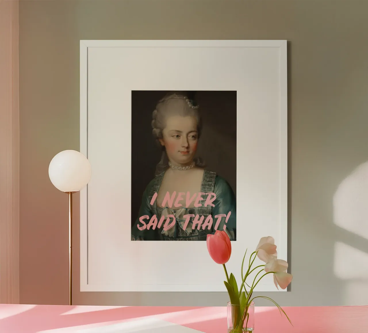 Marie-Antoinette Portrait with Text carta hahnemühle da GraceDigitalArtCo